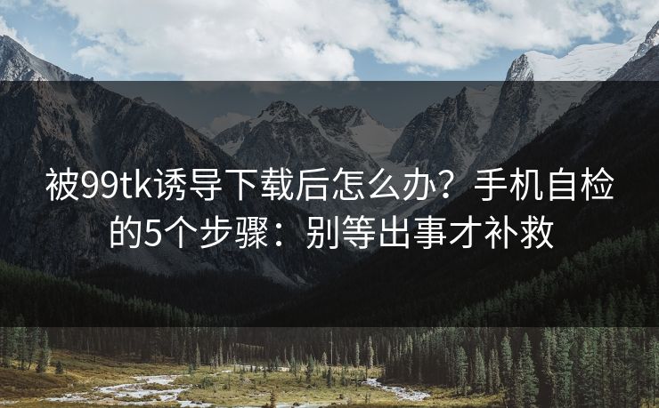 被99tk诱导下载后怎么办？手机自检的5个步骤：别等出事才补救
